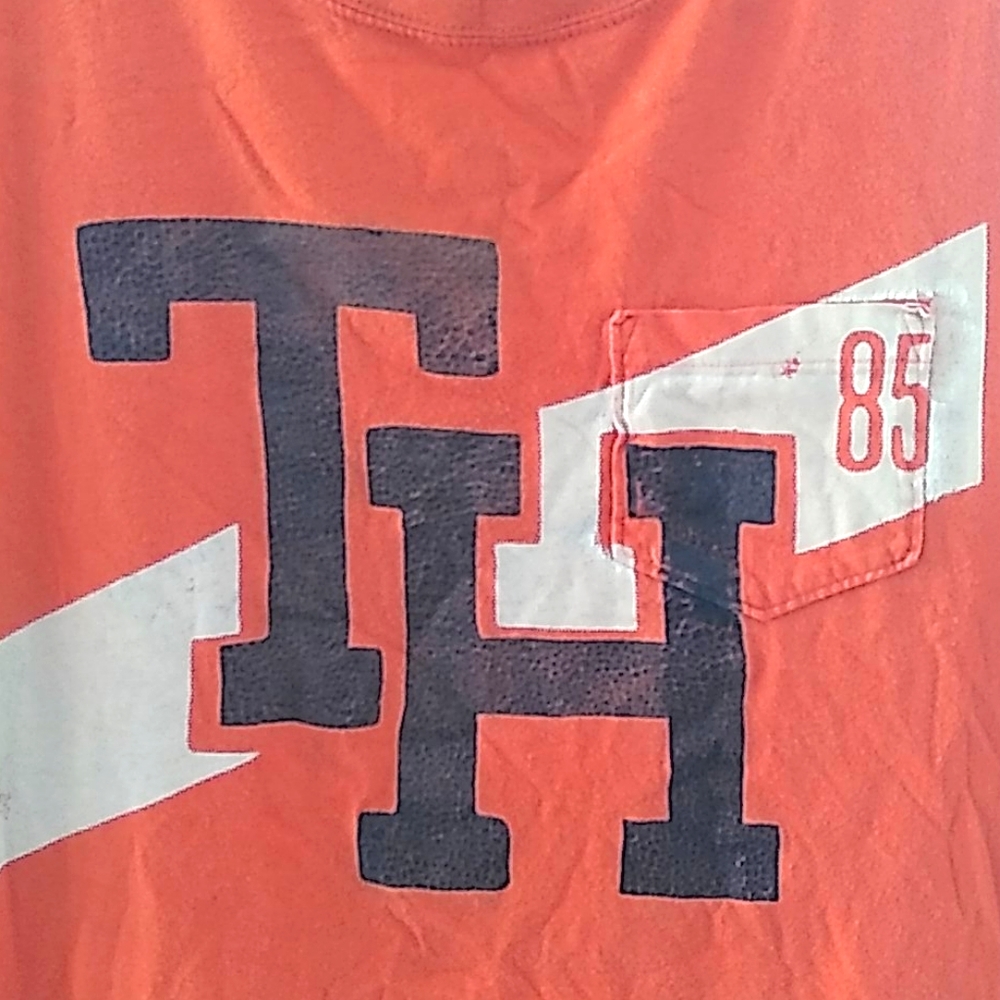 Tommy hilfiger vintage faded orange t shirt